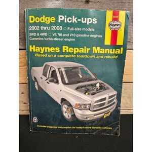 Haynes Repair Manual 30042 Dodge Full Size Pick-ups 2002 thru 2008